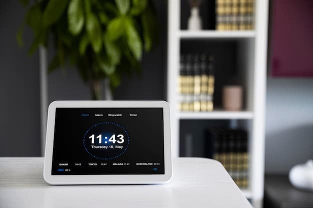 A wall-mounted smart thermostat displaying a graph of energy usage over the past week, with options to adjust the temperature and set schedules, illustrating its role in optimizing energy consumption in a home.