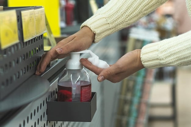 A refill station in a store where customers can fill their own containers with cleaning supplies and personal care products, promoting zero-waste shopping.