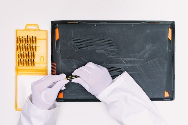 A close-up of a scientist in a lab coat working with advanced battery technology components. The image should convey innovation and scientific rigor, highlighting the research and development aspect of the energy technologies that benefit from DOE funding. The background shows various lab instruments and experimental setups.