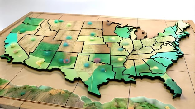 A map of the United States highlighting areas with high environmental burden and low socioeconomic status. These areas are typically urban and industrial, with a concentration of minority populations.