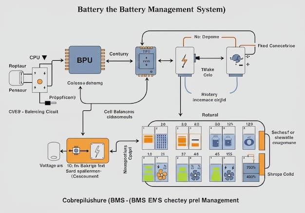 A schematic diagram illustrating the components of an energy storage system optimized for frequency regulation, including batteries, inverters, control systems, and grid connection points.