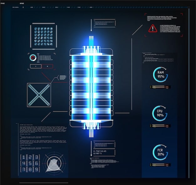 A diagram of a redox flow battery system, illustrating the flow of electrolytes between the tanks and the electrochemical cell. The image highlights the modularity and scalability of the technology.