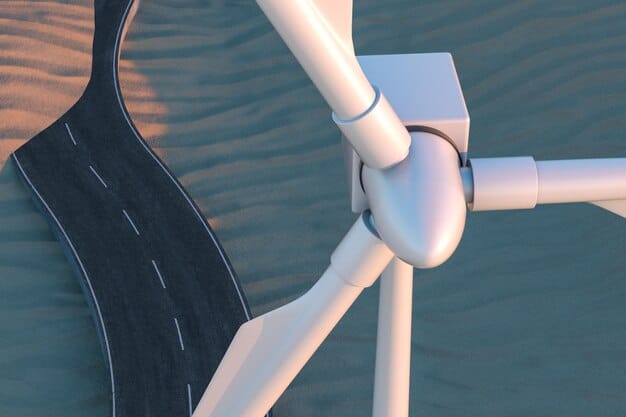 A detailed schematic diagram showcasing the advanced technology inside a modern offshore wind turbine, including the generator, gearbox, and control systems, with annotations highlighting key components and their functions.