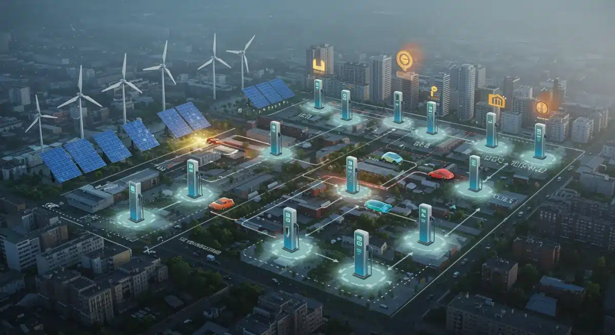 Smart grid energy flow to electric vehicle charging stations