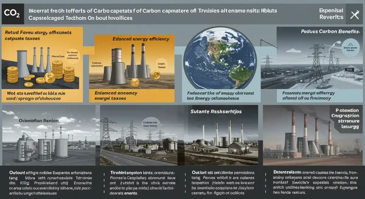 Infographic showing financial benefits of carbon capture for U.S. power plants, including tax credits and efficiency gains.