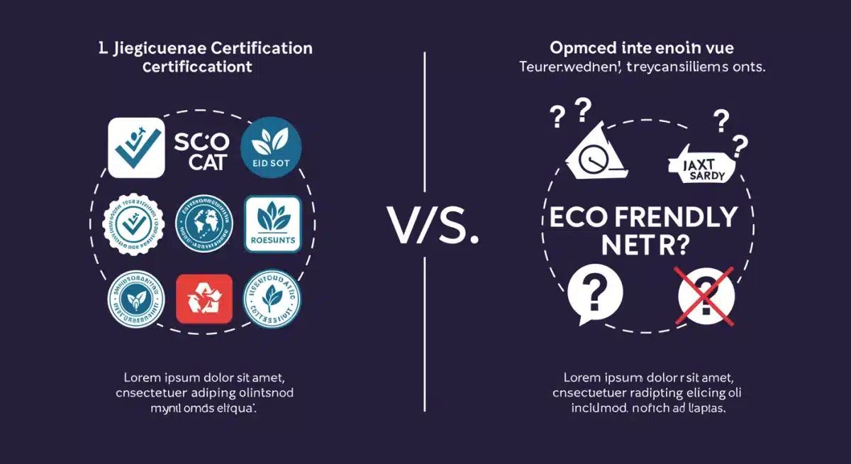 Infographic distinguishing genuine green certifications from greenwashing claims