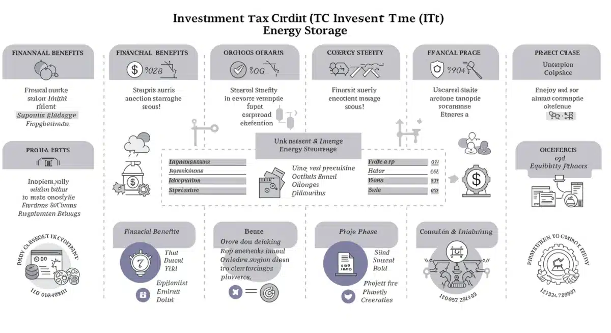 Infographic detailing Investment Tax Credit components for energy storage projects