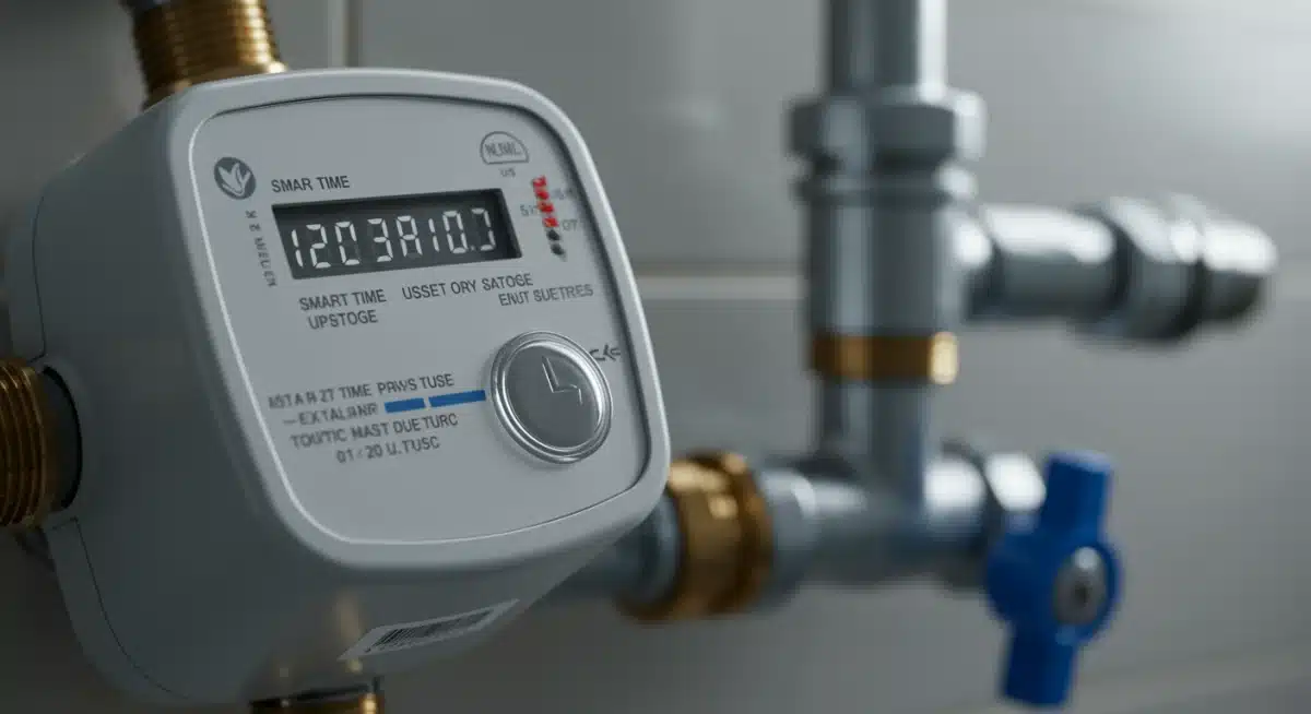 Smart water meter showing real-time usage for efficient water management.