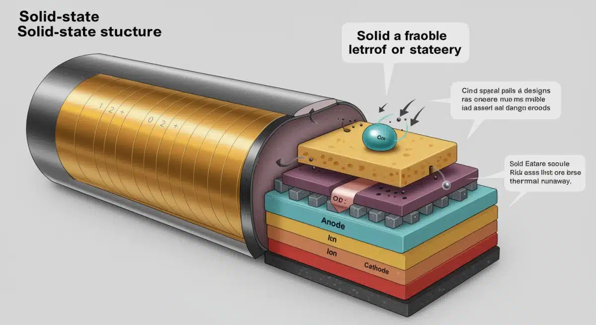 Internal structure of a solid-state battery with solid electrolyte