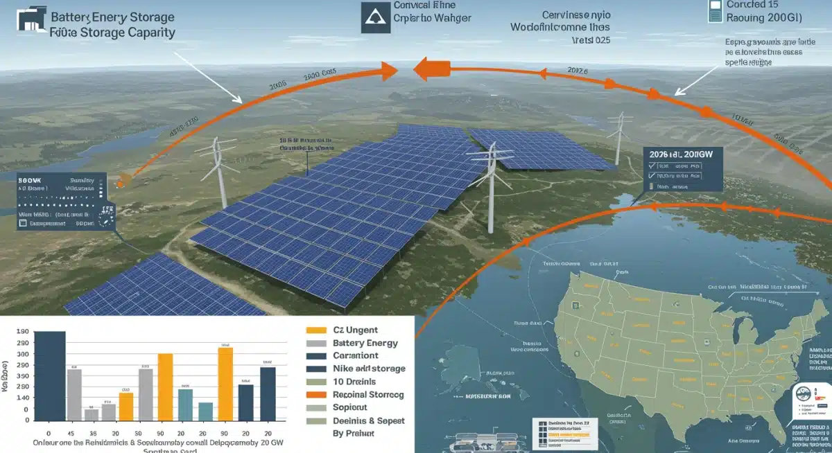 Projected growth of U.S. battery energy storage capacity to 20 GW by 2026