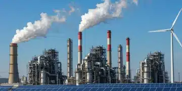 Industrial facility embracing clean energy with reduced emissions, symbolizing EPA 2025 regulations.