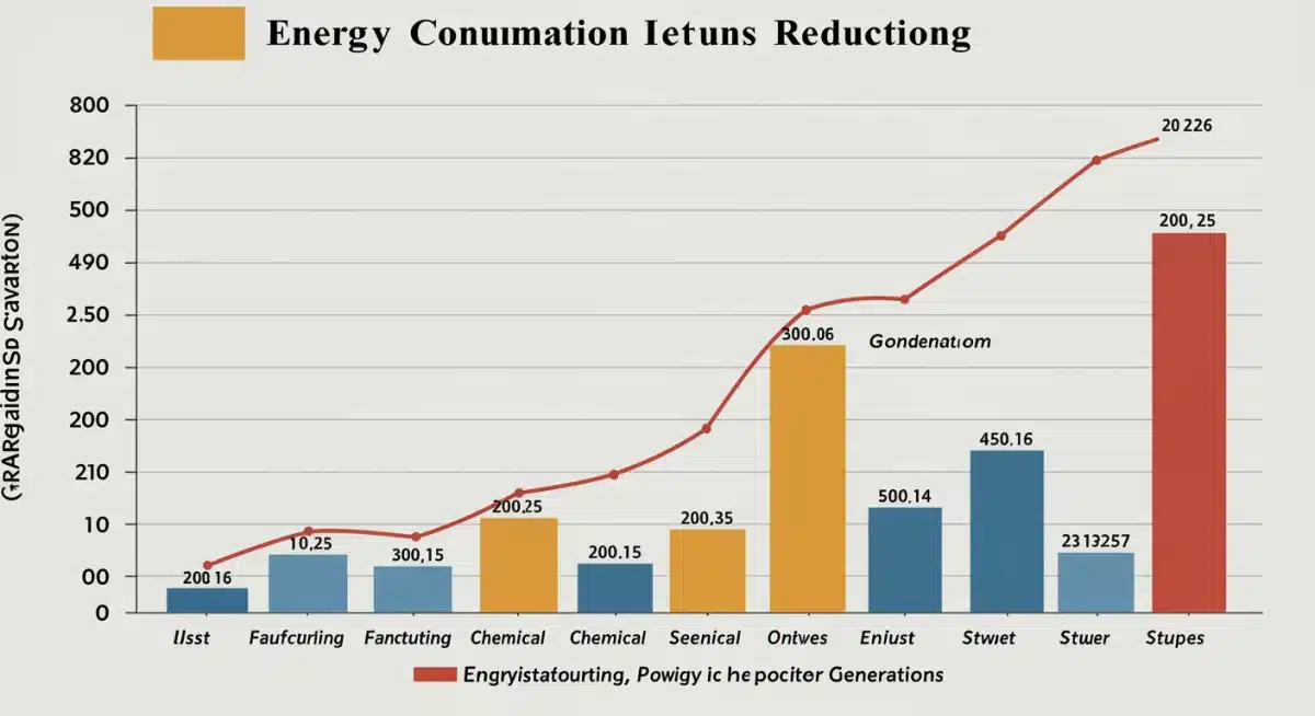 Infographic showing projected energy consumption reduction in US industrial sectors due to 2025 EPA regulations.