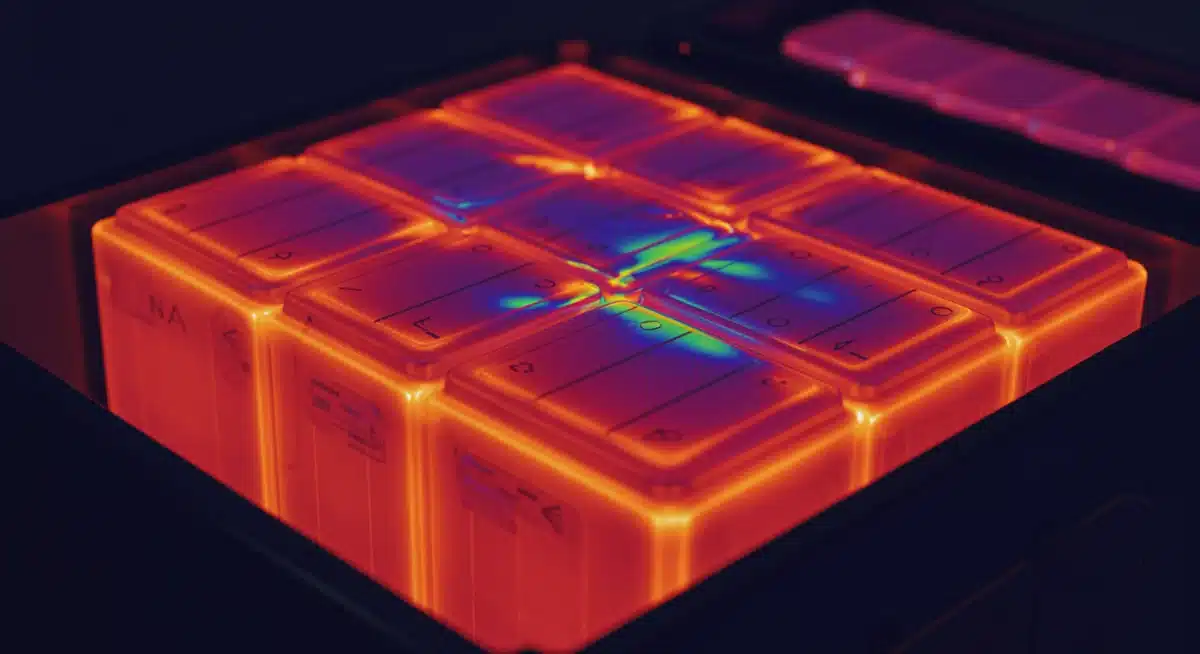 Thermal imaging inspection of an energy storage battery cell