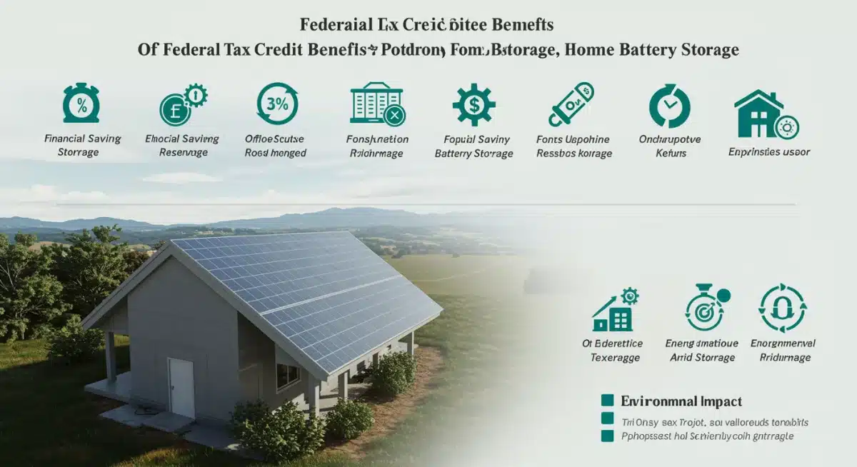 Infographic detailing the 30% federal tax credit for home battery storage, highlighting financial, resilience, and environmental benefits.