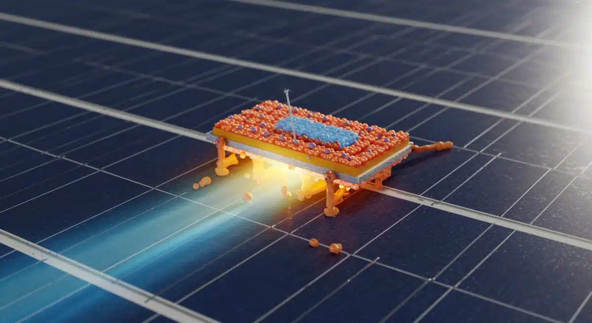 Close-up of advanced photovoltaic cell demonstrating improved solar energy conversion.