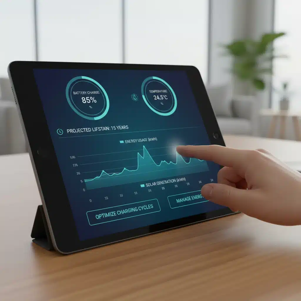 Smart home energy management system interface optimizing battery life
