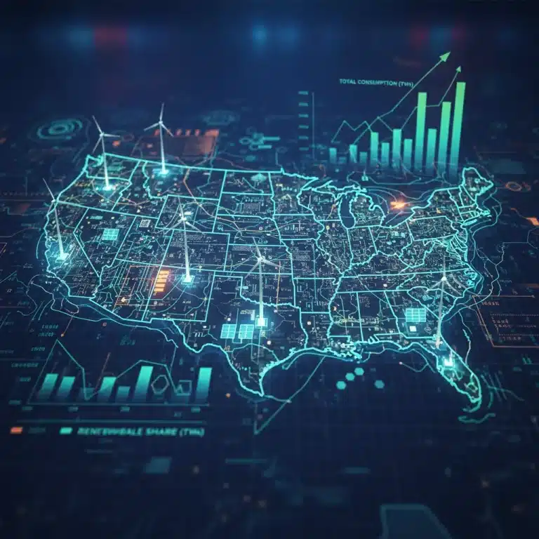 Projected US energy demand increase by 3% in 2026, showing economic and technological factors.