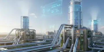 Advanced carbon capture facility with CO2 pipelines and clean emissions