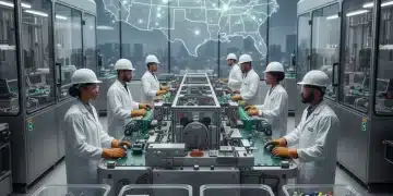 Advanced battery recycling facility in the US, showcasing sustainable energy storage solutions.