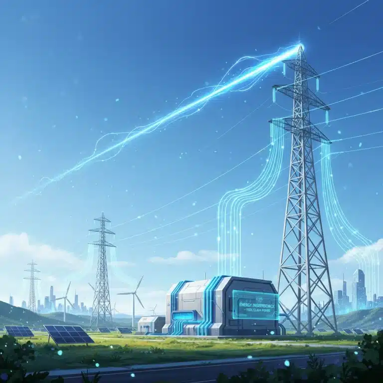 Futuristic Small Modular Reactor facility integrated into US power grid.