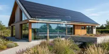 Modern smart home with solar panels and energy-efficient design